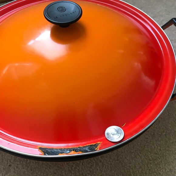 Le Creuset wok #36 flame cast iron - Picture 5 of 14